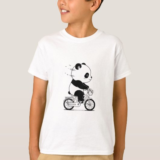 Schattigee panda op de fiets t-shirt (Voorkant)