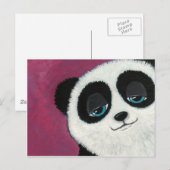 Schattigee panda op roze Briefkaart (Voorkant / Achterkant)