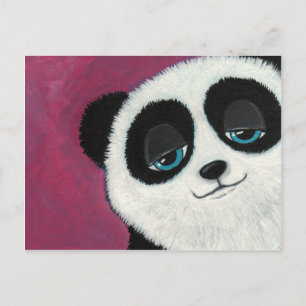 Schattigee panda op roze Briefkaart
