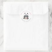 Schattigee panda paas waterverf bloemenretour adre ronde sticker (Tas)