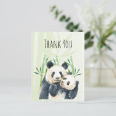 Schattigee Panda Pair Waterverf Dank u Briefkaart (Staand voorkant)