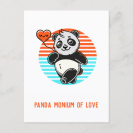 Schattigee panda "panda-monium van liefde" briefkaart
