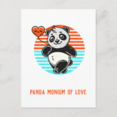 Schattigee panda "panda-monium van liefde" briefkaart (Voorkant)