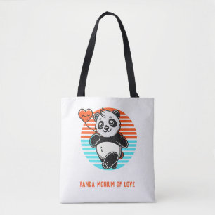 Schattigee Panda "Panda-monium van Liefde" Canvas Tote Bag