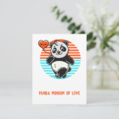 Schattigee panda "panda-monium van liefde" feestdagenkaart (Staand voorkant)