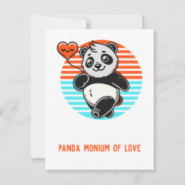 Schattigee panda "panda-monium van liefde" feestdagenkaart
