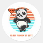 Schattigee Panda "Panda-monium van Liefde" Sticker (Voorkant)