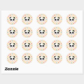 Schattigee panda, polka dot circle ronde sticker (Vel)