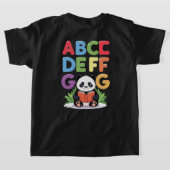 Schattigee Panda Reading – Kleurrijk ABCD FG T-shi T-shirt (Laag Achter)