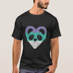 Schattigee panda retro cadeau voor vrouwen of meis t-shirt