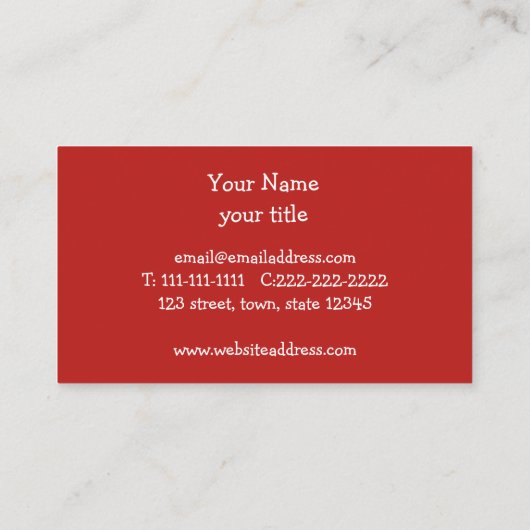 Schattigee panda, rode Cartoon Visitekaartje (Achterkant)