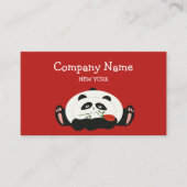 Schattigee panda, rode Cartoon Visitekaartje (Voorkant)