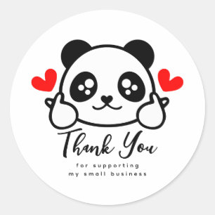 Schattigee Panda Small Business Dank u Ronde Sticker