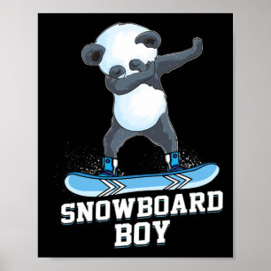 Schattigee Panda Snowboarden Skiën Dabbing Panda S Poster