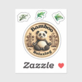 Schattigee Panda Sticker, Bamboe Ontspannen. Sticker (Vel)