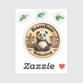Schattigee Panda Sticker, Bamboe Ontspannen. Sticker