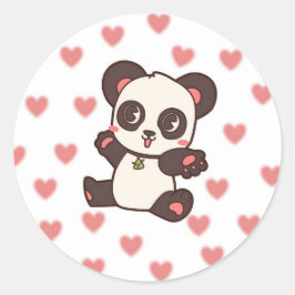 Schattigee panda-sticker ronde sticker