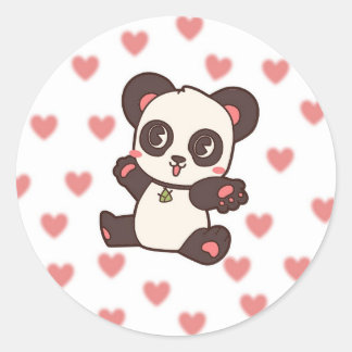 Schattigee panda-sticker ronde sticker
