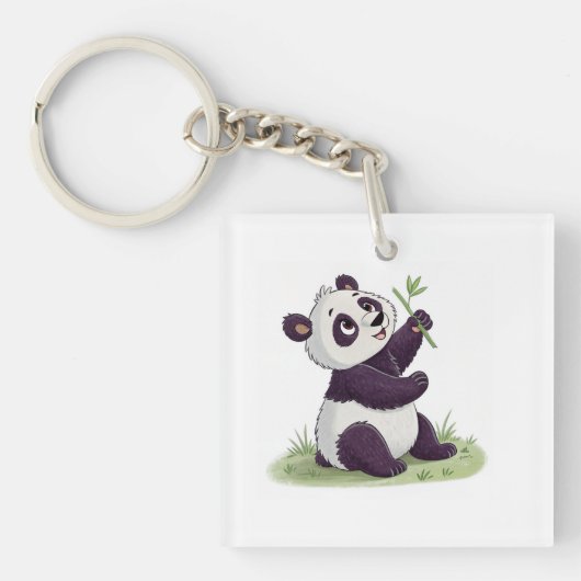 Schattigee panda-toets sleutelhanger (voorkant)