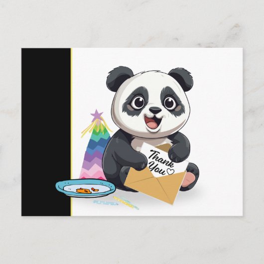 Schattigee Panda Verjaardag Dank u Briefkaart (Voorkant)