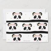 Schattigee Panda Verjaardagsfeest Roze Bloemen Fot Kaart (Achterkant)