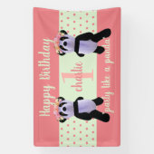 Schattigee Panda Verjaardagsfeestbanner Spandoek (Verticaal)