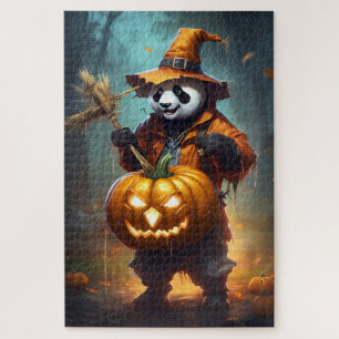 Schattigee Panda vogelverschrikker Halloween Legpuzzel
