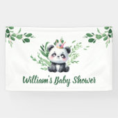 Schattigee Panda Waterverf Greenery Shower Spandoek (Horizontaal)