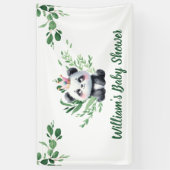Schattigee Panda Waterverf Greenery Shower Spandoek (Verticaal)