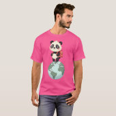 Schattigee Panda Wereldbol-Trotter - Reis Avontuur T-shirt (Voorkant volledig)