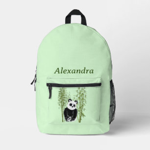 Schattigee Panda Zittend in Bamboe Bedrukte Rugzak