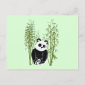 Schattigee Panda Zittend in Bamboe Briefkaart (Voorkant)