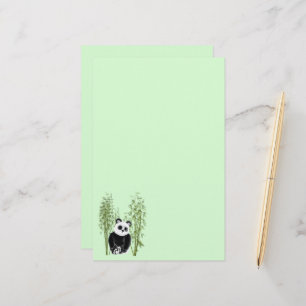 Schattigee panda zittend in bamboe briefpapier