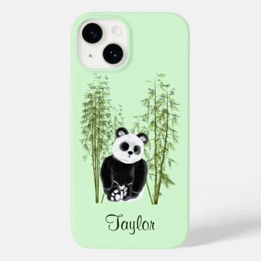 Schattigee Panda Zittend in Bamboe Case-Mate iPhone Case (Achterkant)