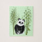 Schattigee Panda Zittend in Bamboe Legpuzzel (Verticaal)