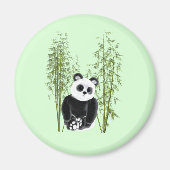 Schattigee Panda Zittend in Bamboe Magneet (Voorkant)
