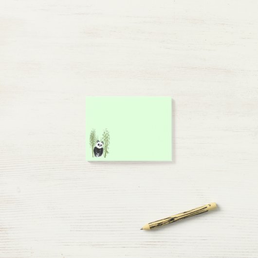Schattigee Panda Zittend in Bamboe Post-it® Notes (Op bureau)