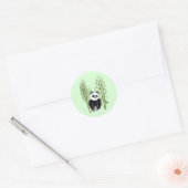 Schattigee Panda Zittend in Bamboe Ronde Sticker (Envelop)