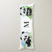 Schattigee Panda's aangepaste monogram lichaam kus Lichaamskussen (Achterkant (Verticaal))