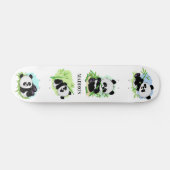 Schattigee Panda's aangepaste naam Persoonlijk Skateboard (Horizontaal)