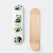 Schattigee Panda's aangepaste naam Persoonlijk Skateboard (Voorkant)