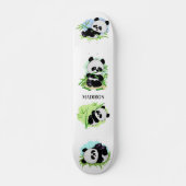 Schattigee Panda's aangepaste naam Persoonlijk Skateboard (Voorkant)
