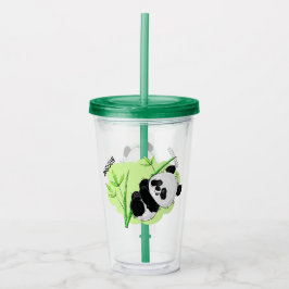 Schattigee Panda's aangepaste naam tumblers 2/2 Acryl Drinkbeker