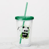 Schattigee Panda's aangepaste naam tumblers 2/2 Acryl Drinkbeker (Achterkant)