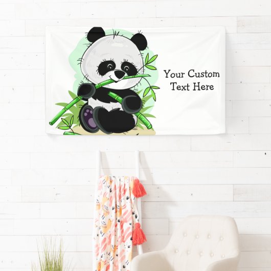 Schattigee Panda's aangepaste tekst & kleur banner (Insitu)
