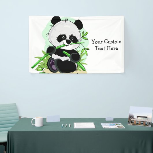 Schattigee Panda's aangepaste tekst & kleur banner (Beurs)