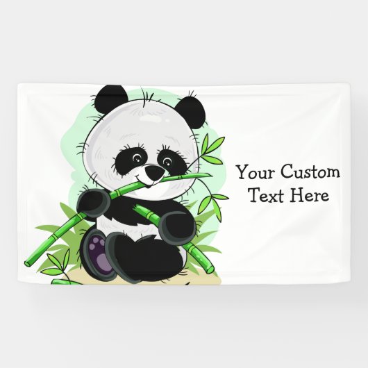 Schattigee Panda's aangepaste tekst & kleur banner (Horizontaal)