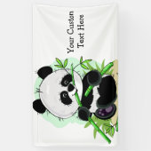 Schattigee Panda's aangepaste tekst & kleur banner (Verticaal)