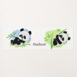 Schattigee Pandas aangepaste tekst & kleur yogamat