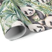 Schattigee panda's en bamboe cadeaupapier (Rol Hoek)